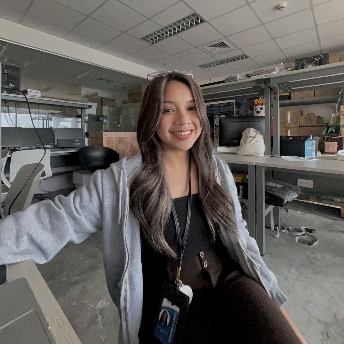 Dona in a lab at the Philippine Space Agency